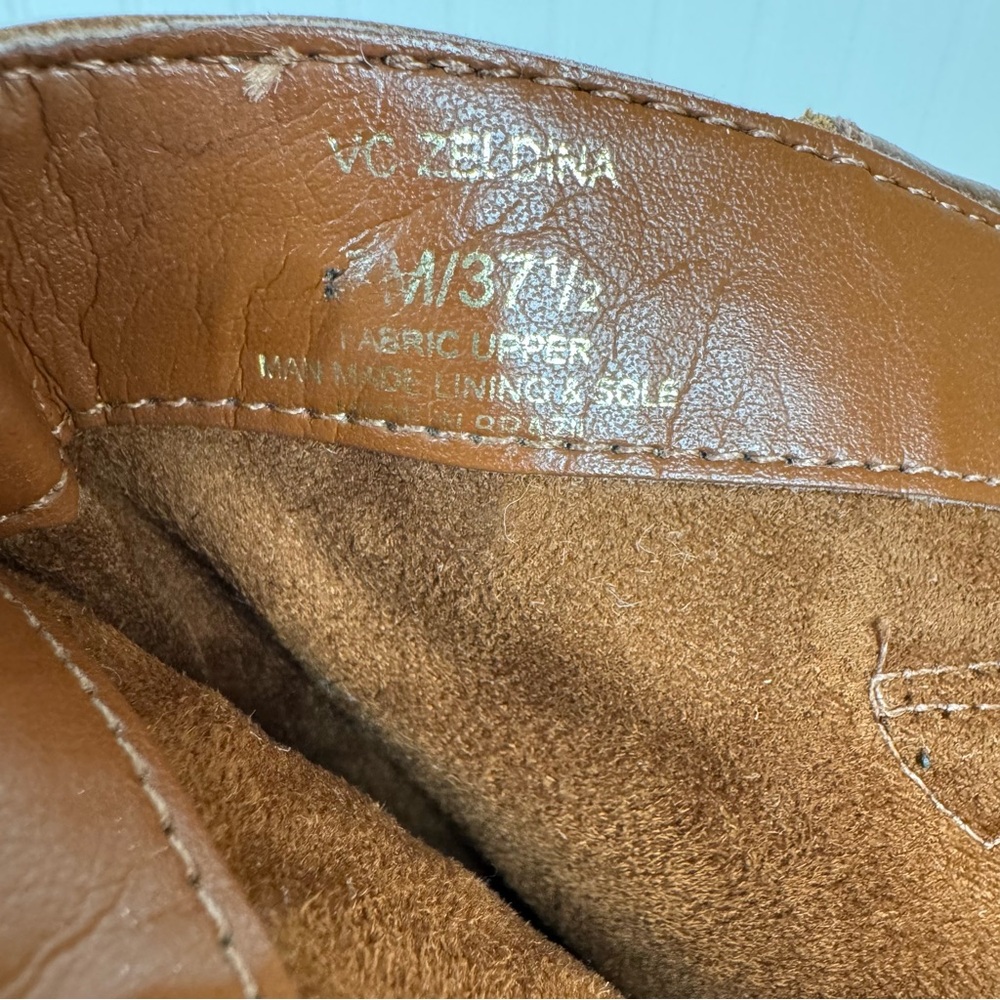 Vince Camuto Zeldina Ankle Bootie Women’s Sz. 7M Caramel Leather‎ Distressed - Picture 13 of 14